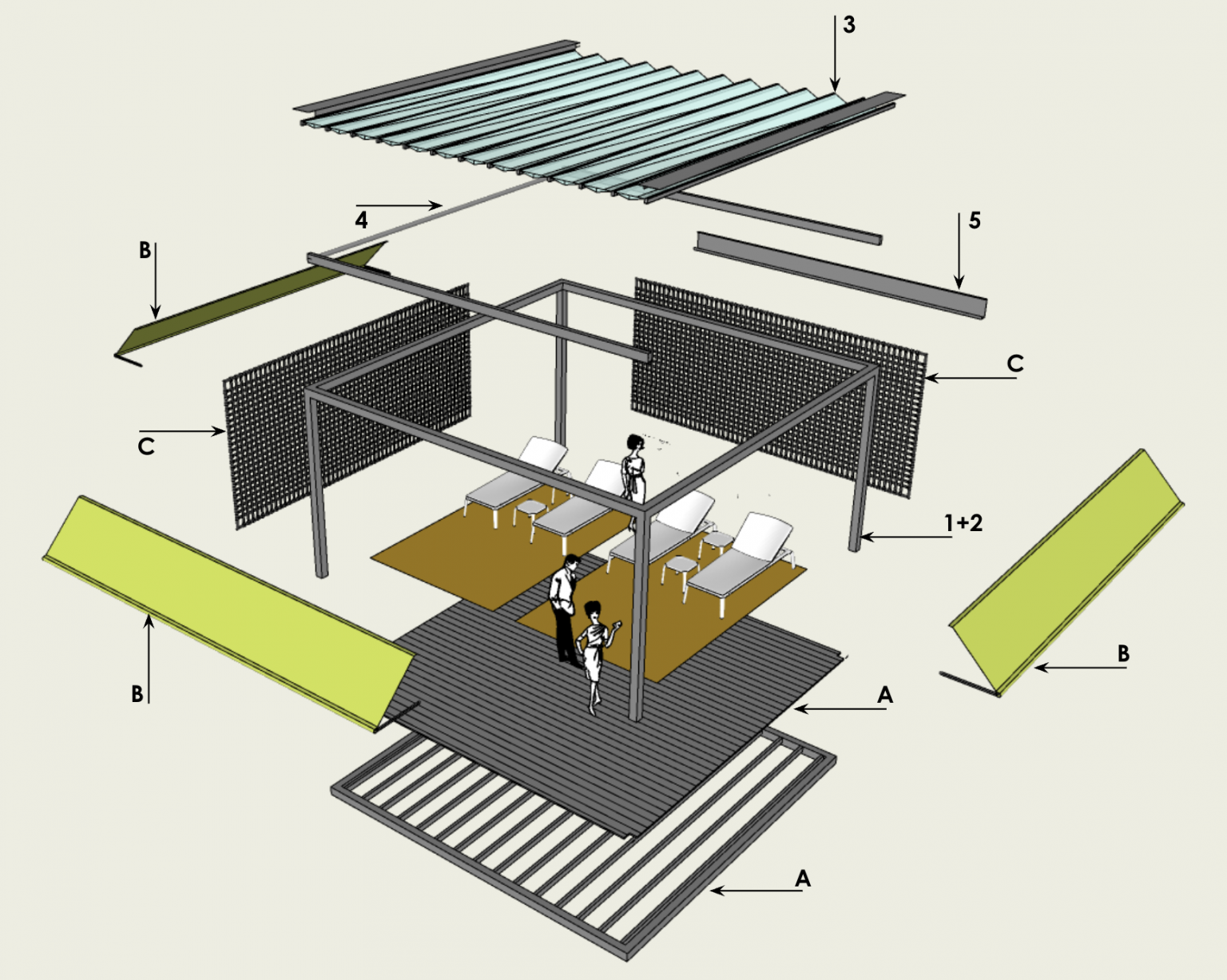 Retracted Panel Retract:IT | Sustainable Retractable Roof Solutions